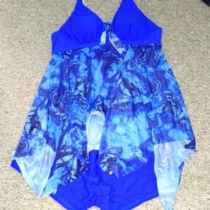 ⭐TWO Piece Bikini Swimsuit Blue Size Large